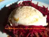 Recette Nid de betterave crue, oeuf poché & sauce tahini