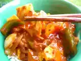 Recette Poulet à la crème de poivrons et curry