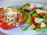 Recette Poivron farci au riz blanc et thon à la sauce provençale