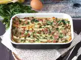 Recette Que faire avec des tortillas? gratin au jambon, épinards et mozzarella façon crinkle cake