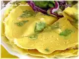 Recette Crèpes indiennes à la farine de pois chiche -sans oeuf, sans lait-