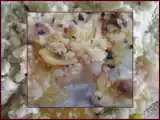 Recette Crumble avec du chocolat, des amandes et des pistaches éffilées .