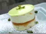 Recette Biscuit financier, gelée d'abricot et mousse à la pistache