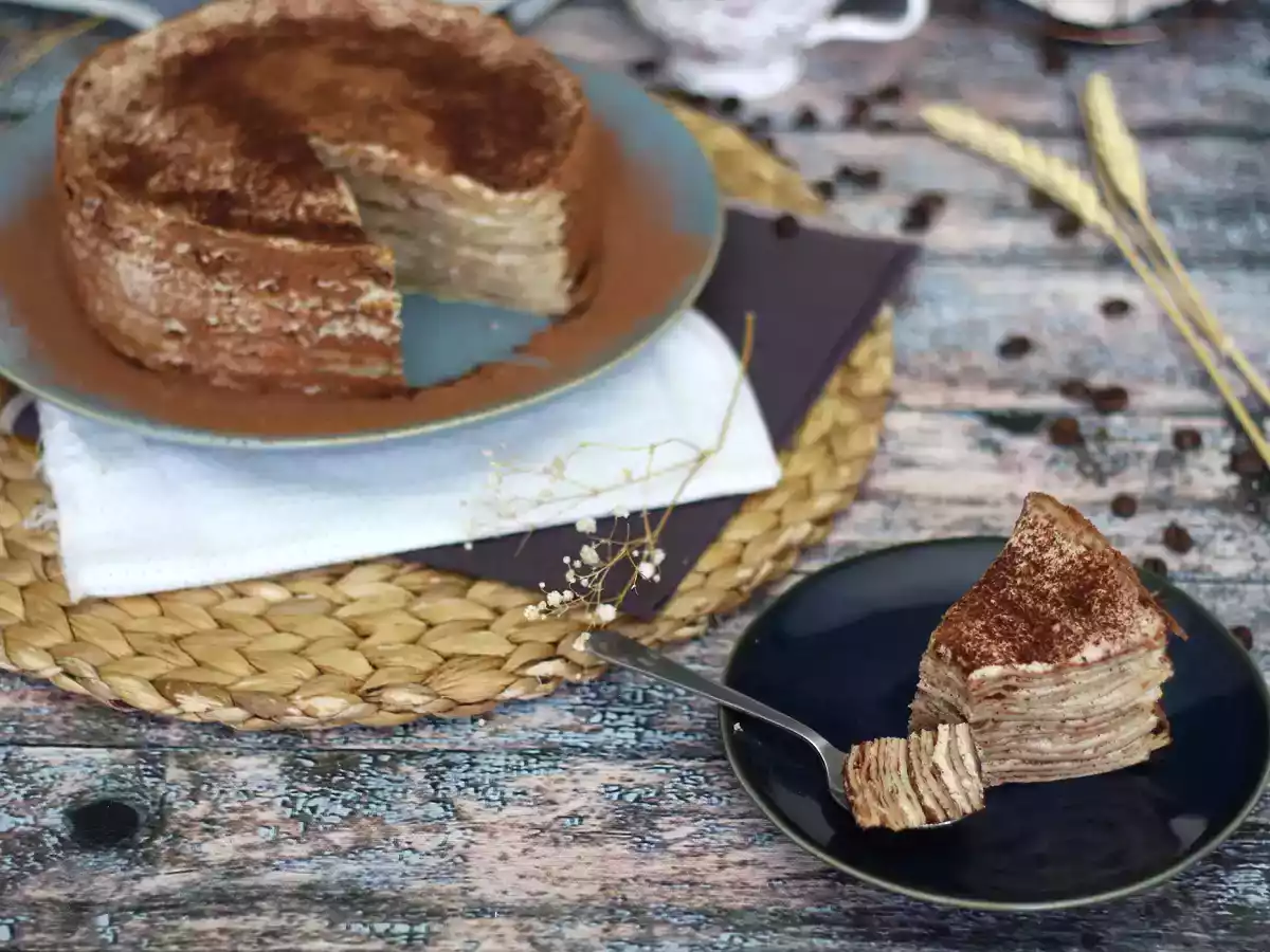 Gâteau de crêpes façon tiramisu au café et cacao - photo 4